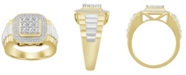 Macy's  Men's Diamond (1/4 ct.t.w.) Ring in 10k Yellow and White Gold